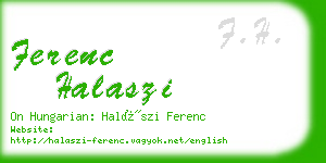 ferenc halaszi business card